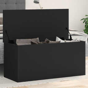 Storage Box Black Engineered Wood Medium Storage Box