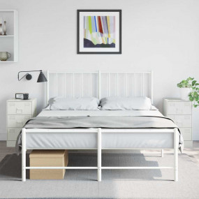 Bedside Cabinet Set of 2 White Cold-rolled steel Medium