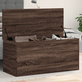 Storage Box Brown Oak Engineered Wood Medium Rectangula...