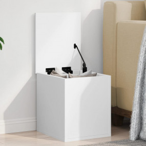 Storage Box White Engineered Wood Medium Storage Box Sq...