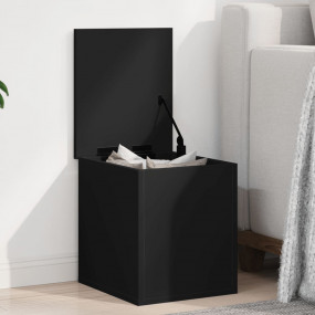 Storage Box Black Engineered Wood Standard Storage Trun...