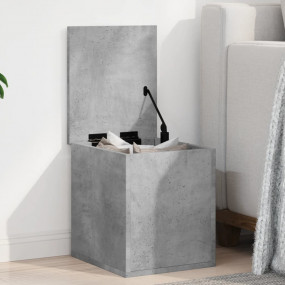 Storage Box Concrete Grey Engineered Wood Compact Stora...