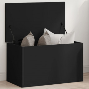 Storage Box Black Engineered Wood Medium Storage Box