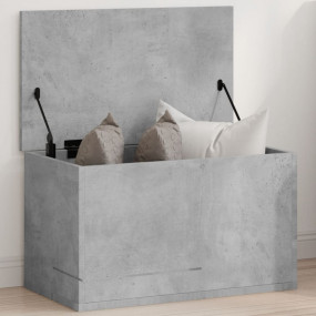 Storage Box Concrete Grey Engineered Wood 13.8 in Stora...
