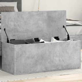 Storage Box Concrete Gray Engineered Wood Medium Storag...