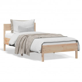 Bed Frame Natural Wood Solid pine wood, Plywood Single ...