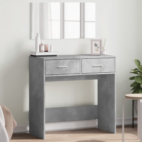 Dressing Table Concrete Grey Engineered Wood, Glass Med...