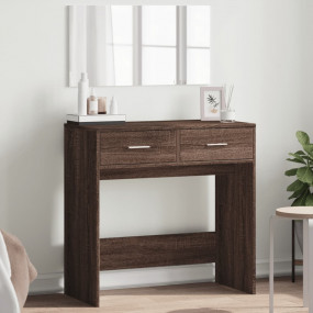 Dressing Table Brown Oak Engineered Wood, Glass Medium