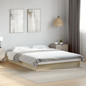 Bed Frame Sonoma Oak Engineered wood, Plywood Small Dou...