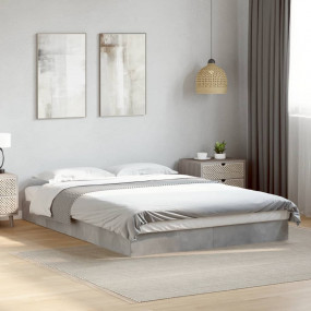 Bed Frame Concrete Grey Engineered Wood Small Double St...