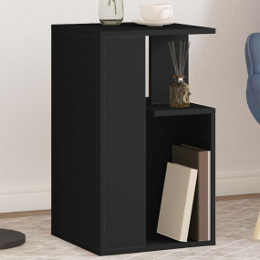 Side Table Black Engineered Wood Small Side Table Squar...