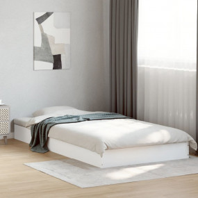 Bed Frame White Engineered wood, Plywood Twin Sturdy Be...