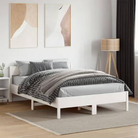 Bed Frame White Solid pine wood, Plywood Double  Durabl...