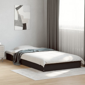 Bed Frame Black Engineered wood and plywood Twin Minima...