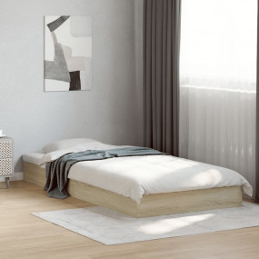 Bed Frame Sonoma Oak Engineered Wood Twin Durable Bed F...