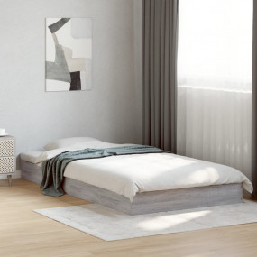 Bed Frame Grey Sonoma Engineered Wood Single Durable Be...