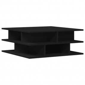 Coffee Table Black Engineered Wood 27.6x27.6 in Coffee ...