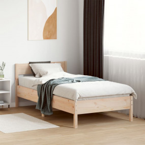 Bed Frame Natural Pine Solid pine wood Twin Durable Bed...