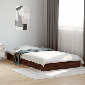 Bed Frame Brown Oak Engineered wood, Plywood Twin Moder...