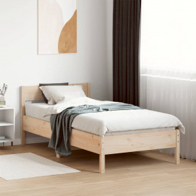 Bed Frame Natural wood Solid pine wood and plywood Smal...