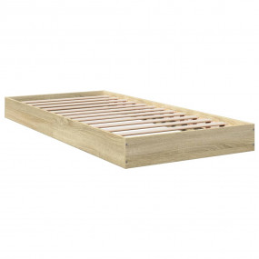 Bed Frame Sonoma Oak Engineered Wood Twin Durable Bed F...