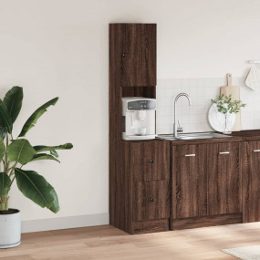 Kitchen Cabinet Brown Oak Engineered Wood Tall Kitchen ...