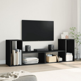 TV Cabinet Black Engineered wood 29.5 in TV Cabinet Rec...