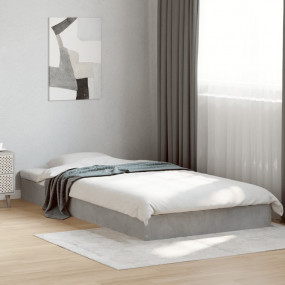 Bed Frame Concrete Grey Engineered Wood Single Durable
