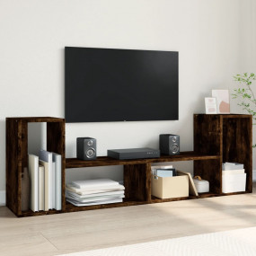 TV Cabinet Smoked Oak Engineered Wood Medium TV Cabinet