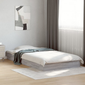 Bed Frame Grey Sonoma Engineered wood Single Modern Bed...