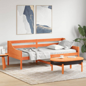 Day Bed Wax Brown Solid Pine Wood Single