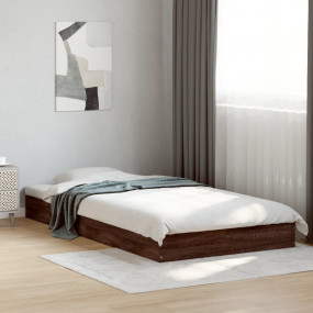 Bed Frame Brown Oak Engineered wood, Plywood Twin Minim...