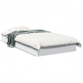 Bed Frame White Engineered wood Small Single Minimalist...