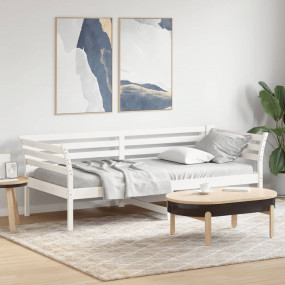 Day Bed White Solid Pine Wood, Plywood Slats Single