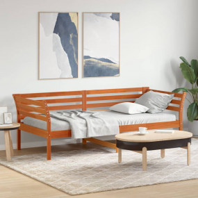 Day Bed Wax brown Solid pine wood, Plywood Twin Convert...