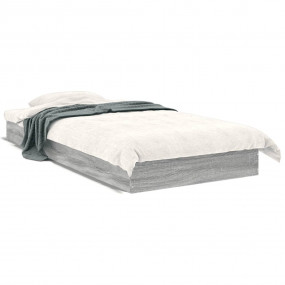 Bed Frame Grey Sonoma Engineered Wood, Plywood Small Si...