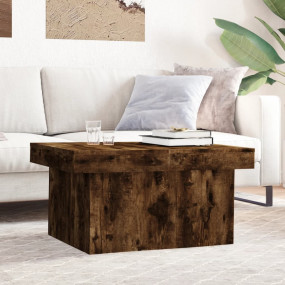 Coffee Table Smoked Oak Engineered Wood 39.4 in x 21.7 ...