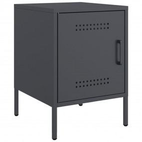 Bedside Cabinet Anthracite Steel Compact Bedside Cabine...