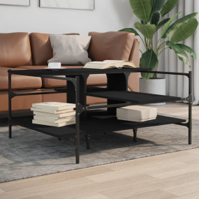 Coffee Table Black Engineered wood, powder-coated steel