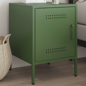 Bedside Cabinet Olive Green Steel Medium Bedside Cabine...