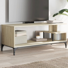 Tv Cabinet Sonoma Oak Engineered Wood, Powder-Coated St...