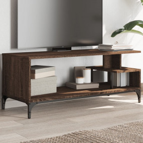 TV Cabinet Brown Oak Engineered Wood Standard TV Cabine...