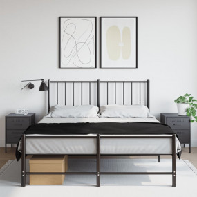 Bedside Cabinet Set of 2 Anthracite Steel Medium