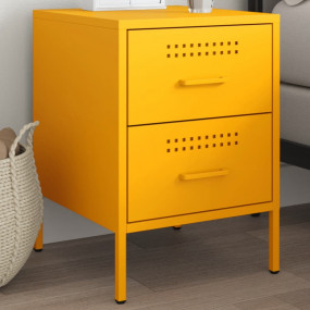 Bedside Cabinet Mustard Yellow Steel Bedside Cabinet Re...