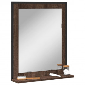 Bathroom Mirror Brown Oak Engineered wood, powder-coate...