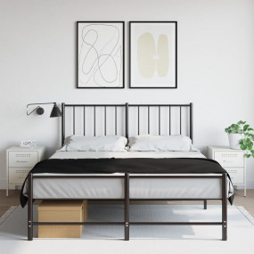 Bedside Cabinet Set of 2 White Steel Standard Storage