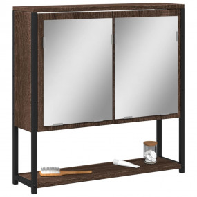 Bathroom Mirror Cabinet Brown Oak