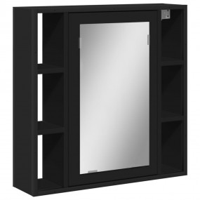 Bathroom Mirror Cabinet Black Engineered wood