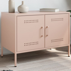 TV Cabinet Pink Steel Compact TV Cabinet Rectangular
