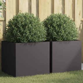 Planter Set of 2 Black Cold-rolled steel Medium Durable